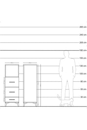 Hyperion Dolap Tek Raflı 3 Çekmeceli 44x44x134 - S49M035V9B