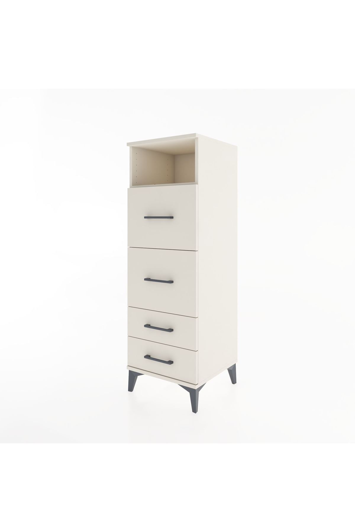 Hyperion Dolap Tek Raflı 4 Çekmeceli 44x44x134 - S49M036V1B