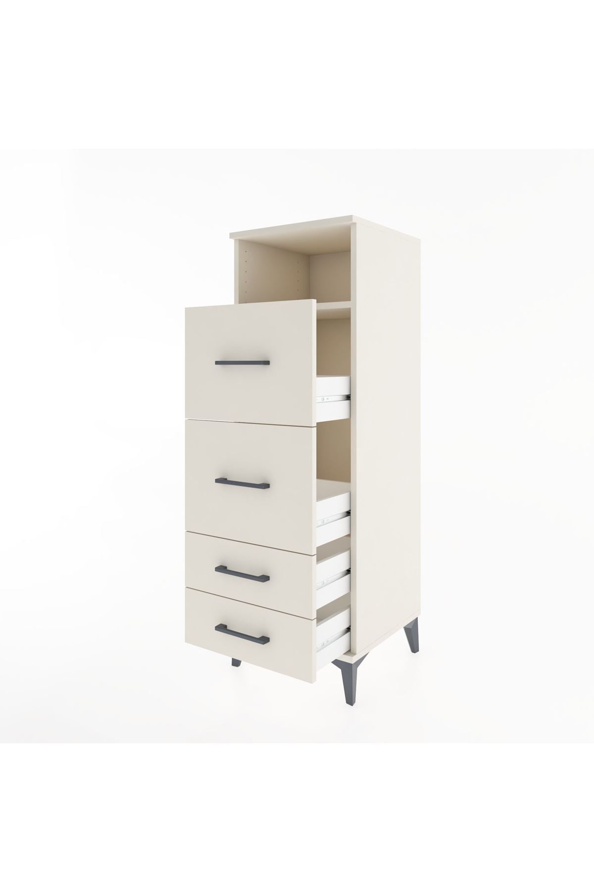 Hyperion Dolap Tek Raflı 4 Çekmeceli 44x44x134 - S49M036V1B