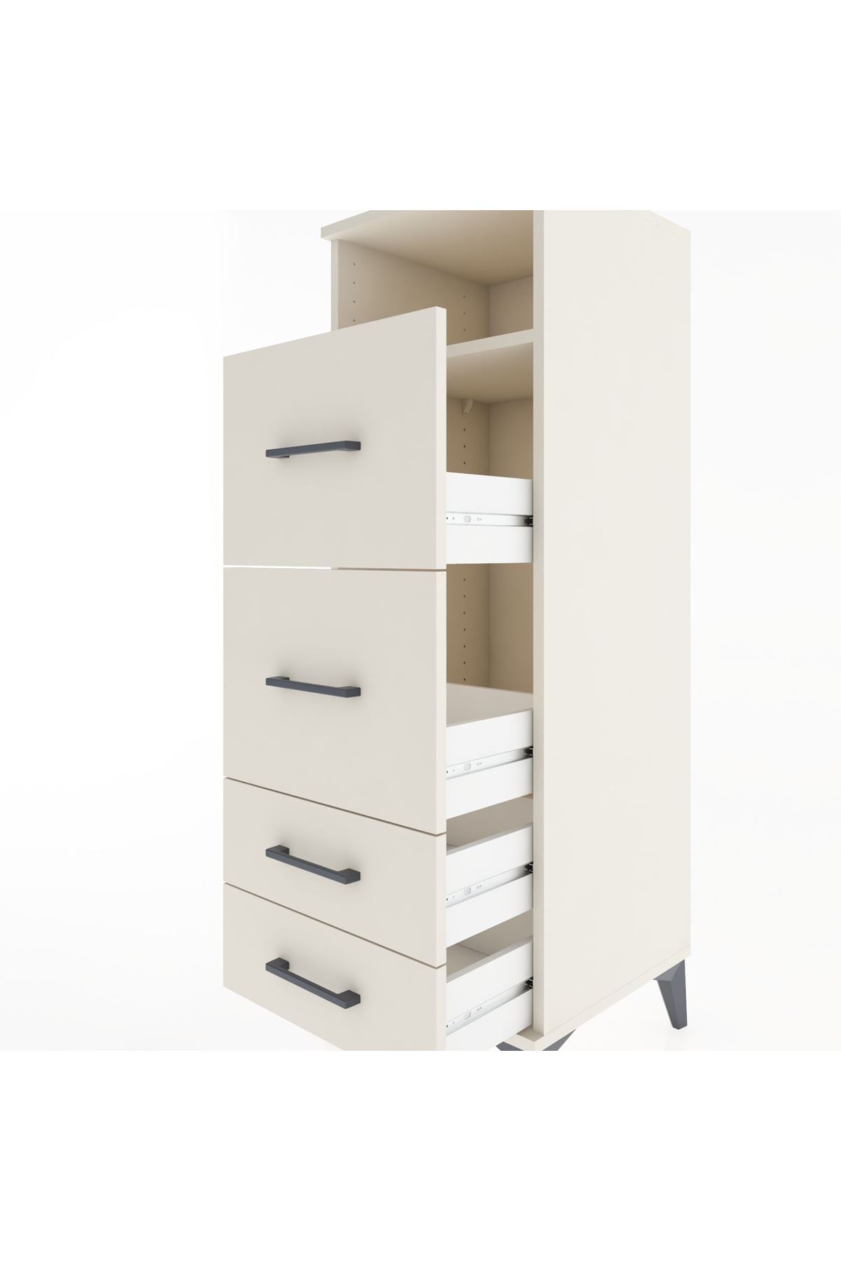Hyperion Dolap Tek Raflı 4 Çekmeceli 44x44x134 - S49M036V1B