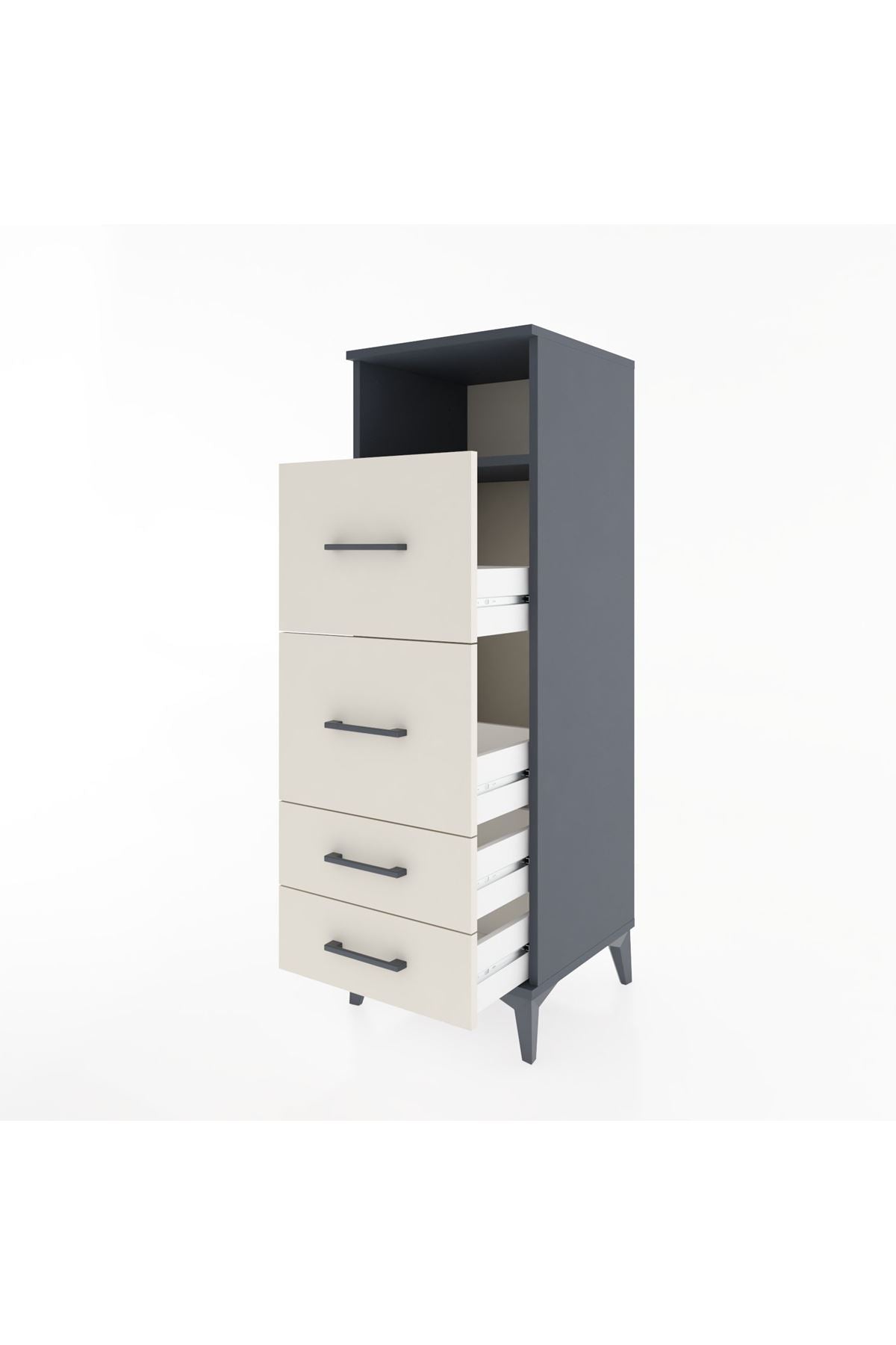 Hyperion Dolap Tek Raflı 4 Çekmeceli 44x44x134 - S49M036V4B