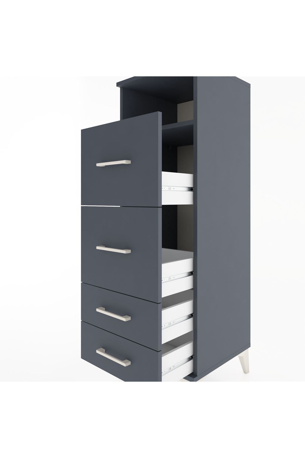 Hyperion Dolap Tek Raflı 4 Çekmeceli 44x44x134 - S49M036V5B