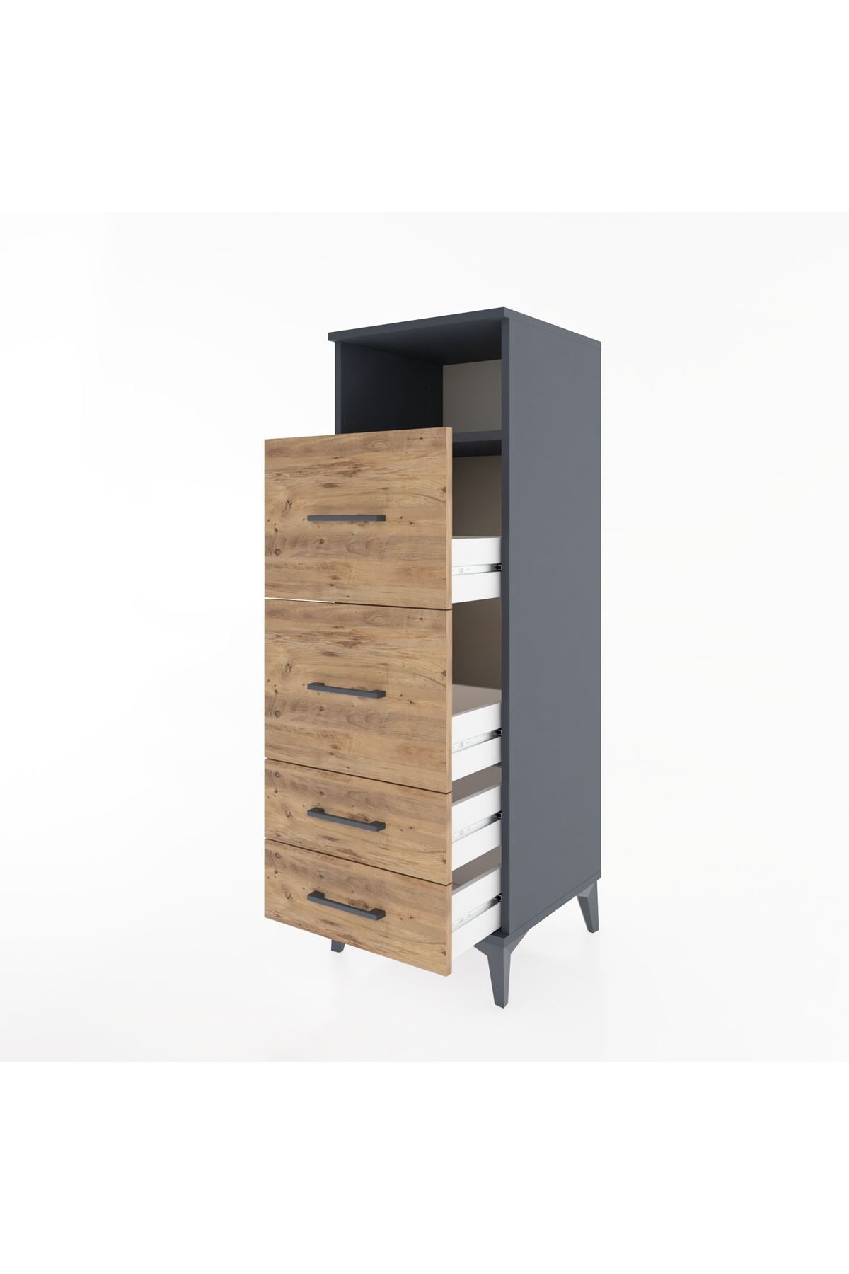 Hyperion Dolap Tek Raflı 4 Çekmeceli 44x44x134 - S49M036V6B