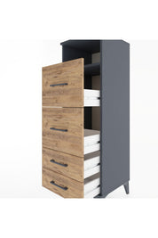 Hyperion Dolap Tek Raflı 4 Çekmeceli 44x44x134 - S49M036V6B