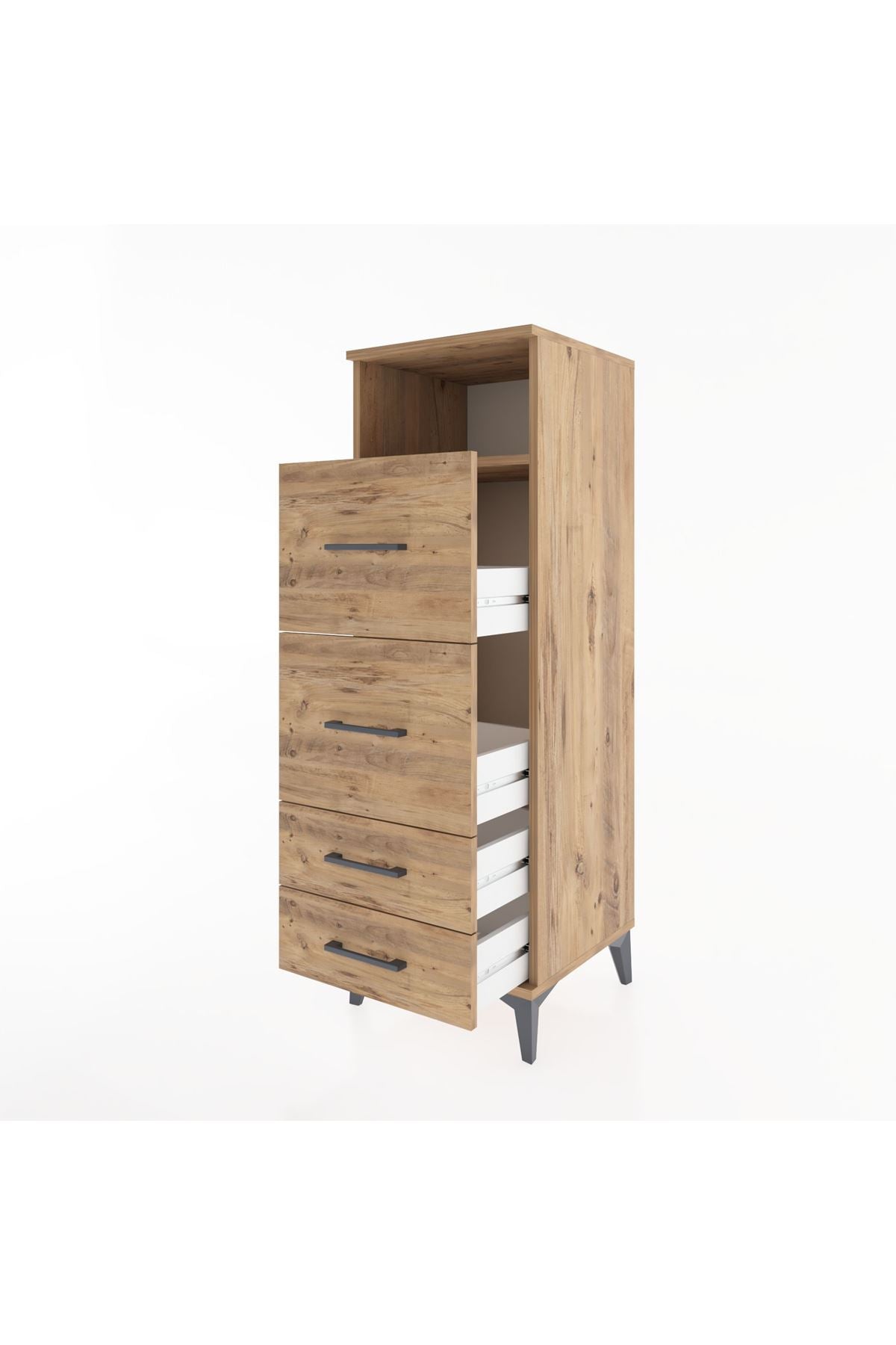 Hyperion Dolap Tek Raflı 4 Çekmeceli 44x44x134 - S49M036V9B