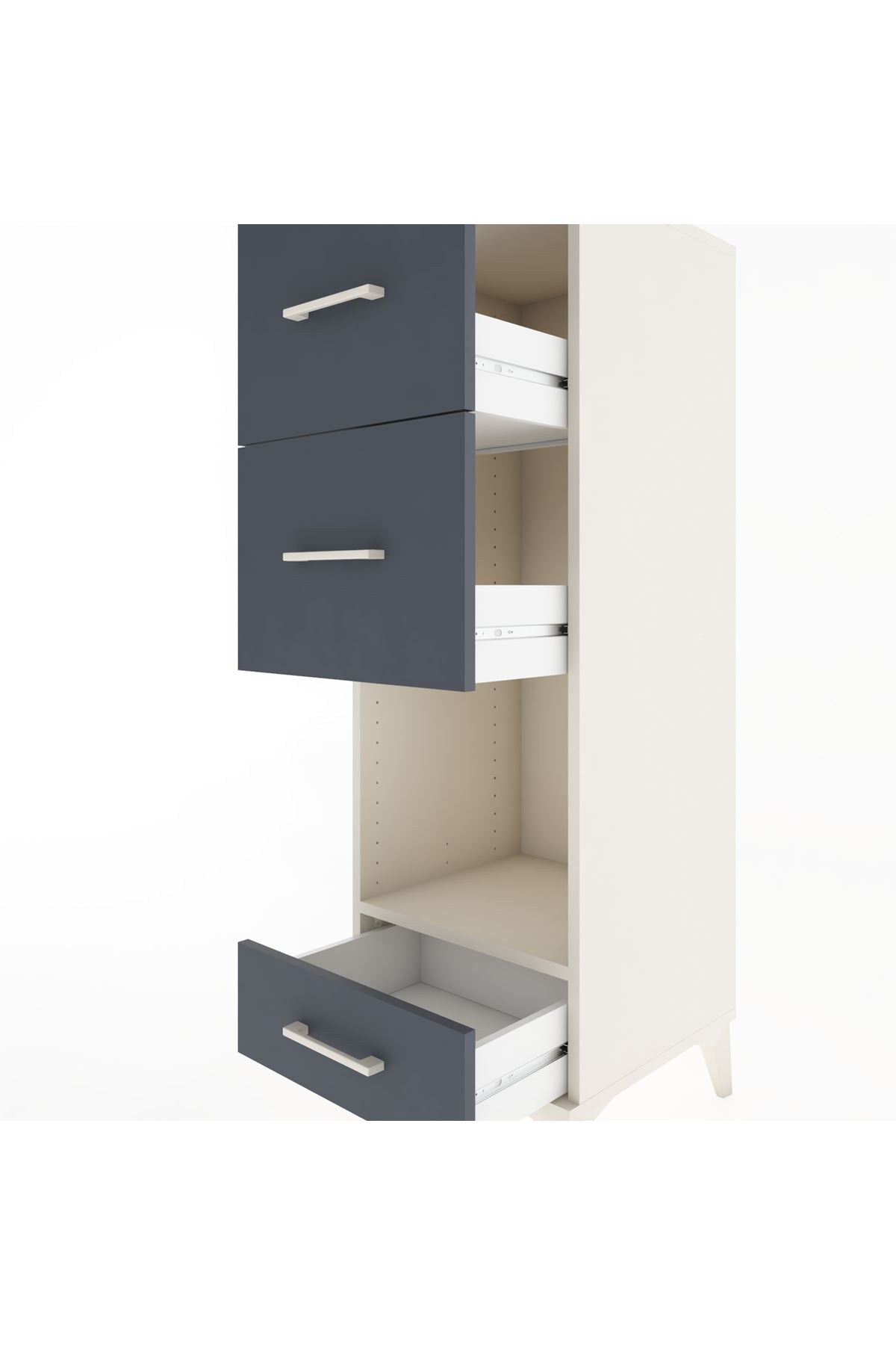 Hyperion Dolap Tek Raflı 3 Çekmeceli 44x44x134 - S49M038V2B
