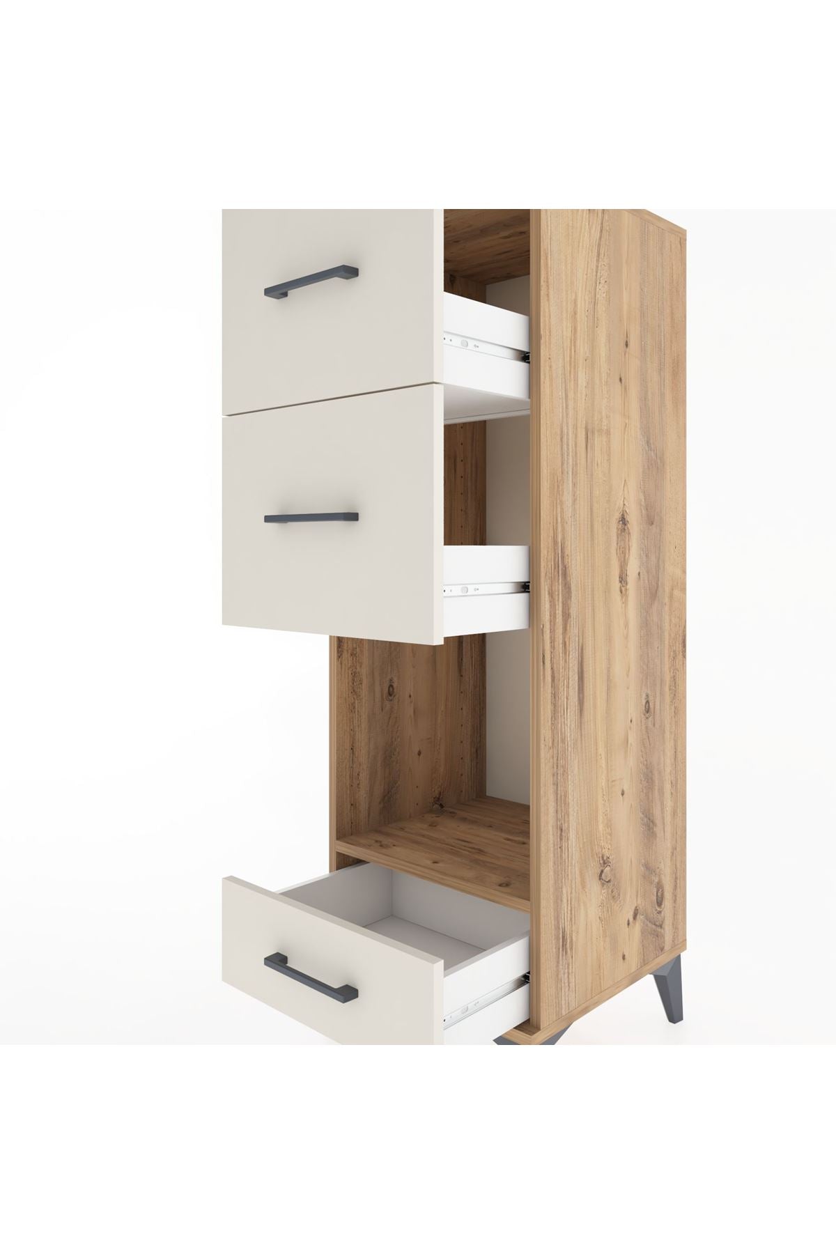 Hyperion Dolap Tek Raflı 3 Çekmeceli 44x44x134 - S49M038V7B