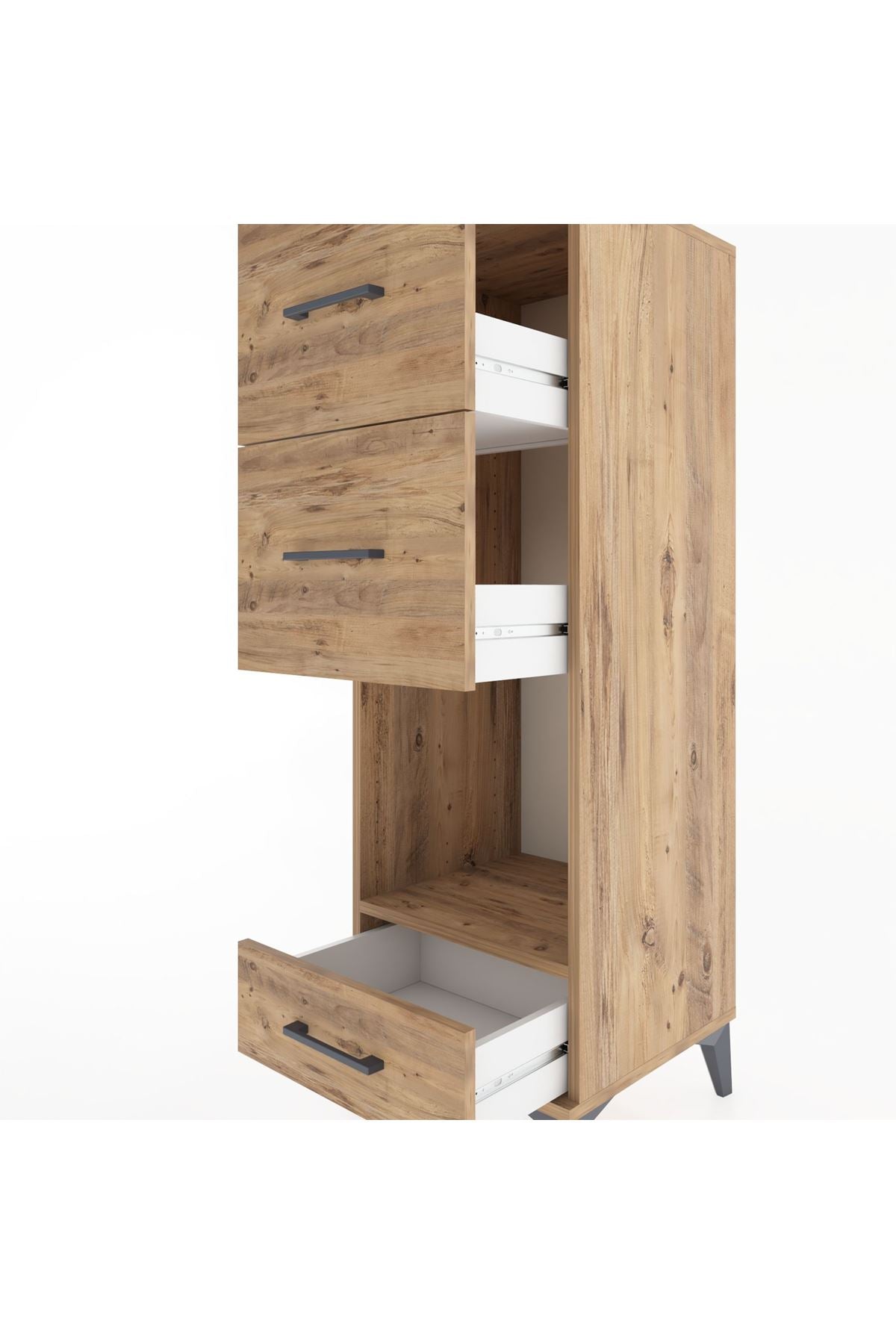 Hyperion Dolap Tek Raflı 3 Çekmeceli 44x44x134 - S49M038V9B