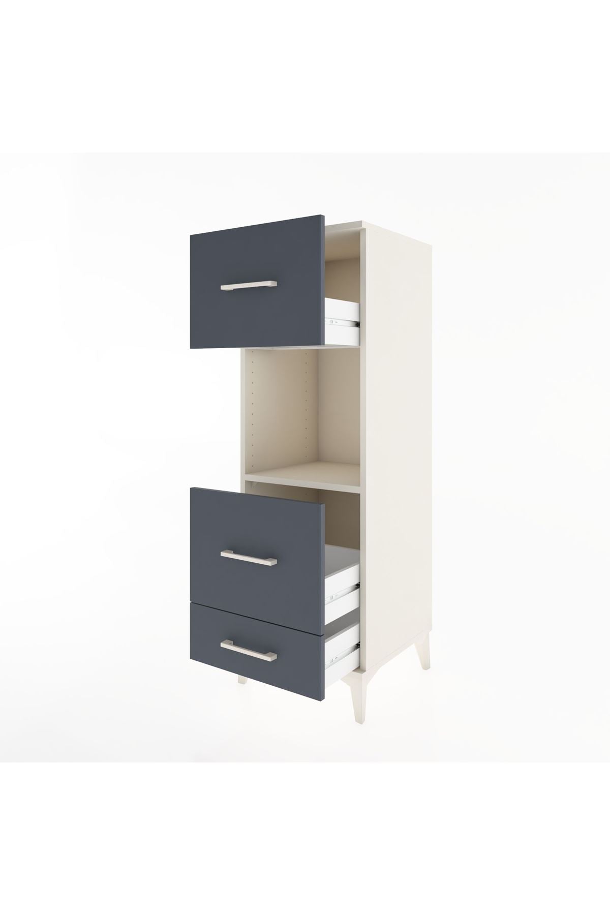 Hyperion Dolap Tek Raflı 3 Çekmeceli 44x44x134 - S49M039V2B