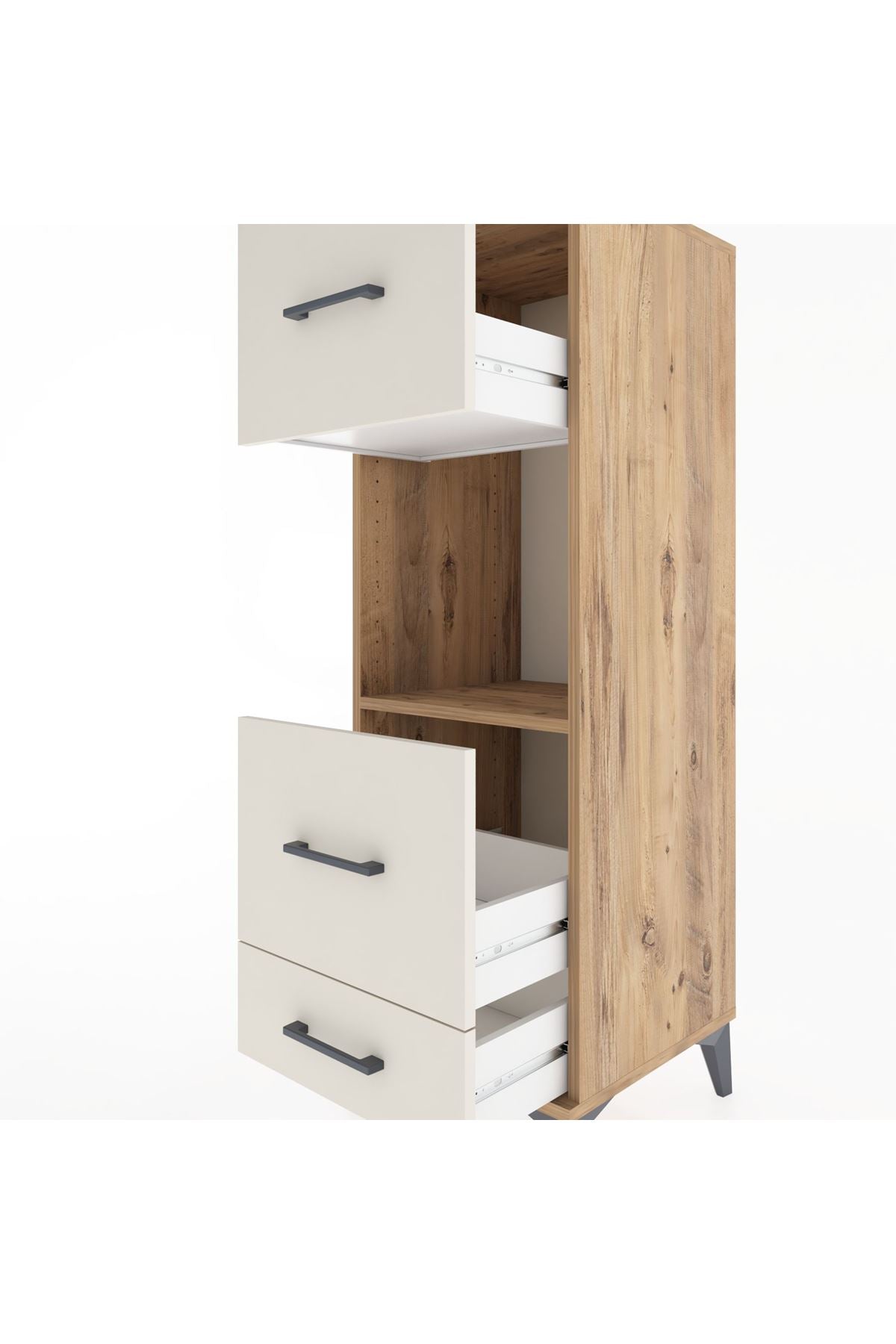 Hyperion Dolap Tek Raflı 3 Çekmeceli 44x44x134 - S49M039V7B
