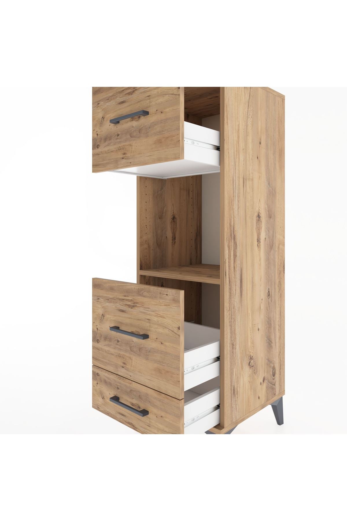 Hyperion Dolap Tek Raflı 3 Çekmeceli 44x44x134 - S49M039V9B