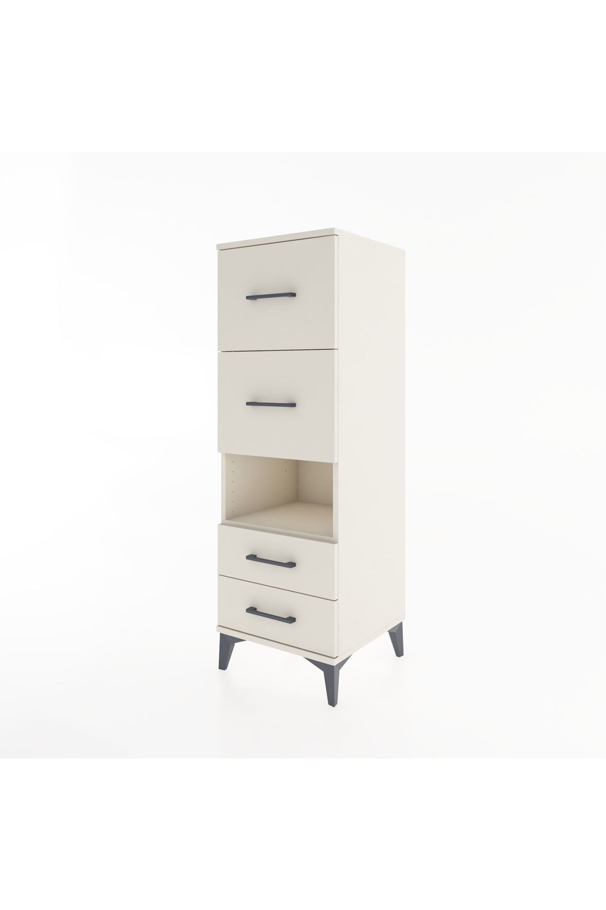 Hyperion Dolap Tek Raflı 4 Çekmeceli 44x44x134 - S49M041V1B