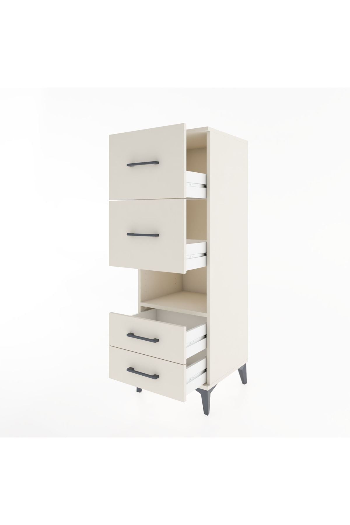 Hyperion Dolap Tek Raflı 4 Çekmeceli 44x44x134 - S49M041V1B