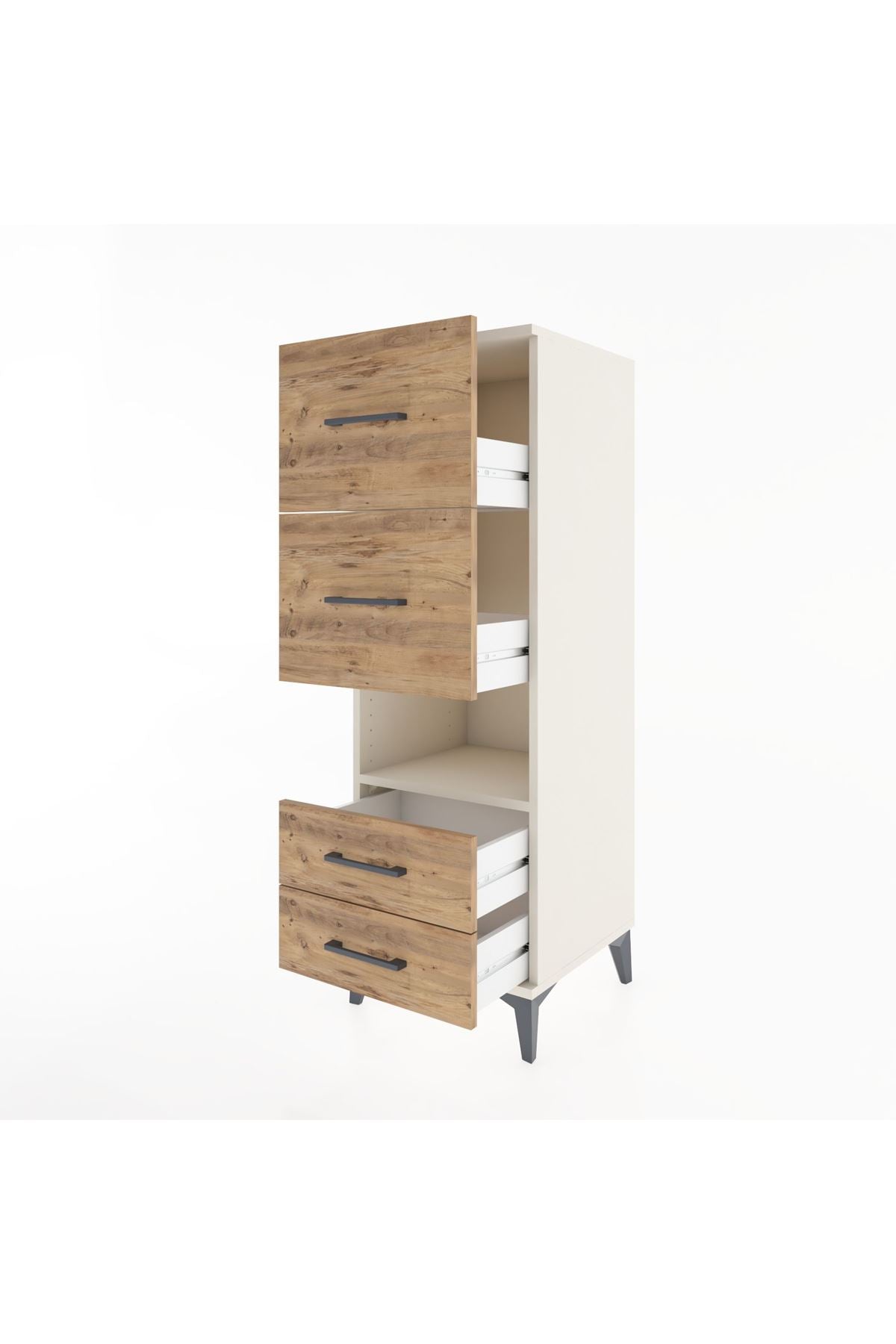 Hyperion Dolap Tek Raflı 4 Çekmeceli 44x44x134 - S49M041V3B