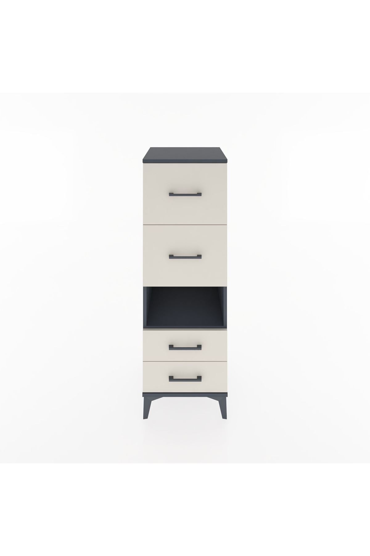 Hyperion Dolap Tek Raflı 4 Çekmeceli 44x44x134 - S49M041V4B
