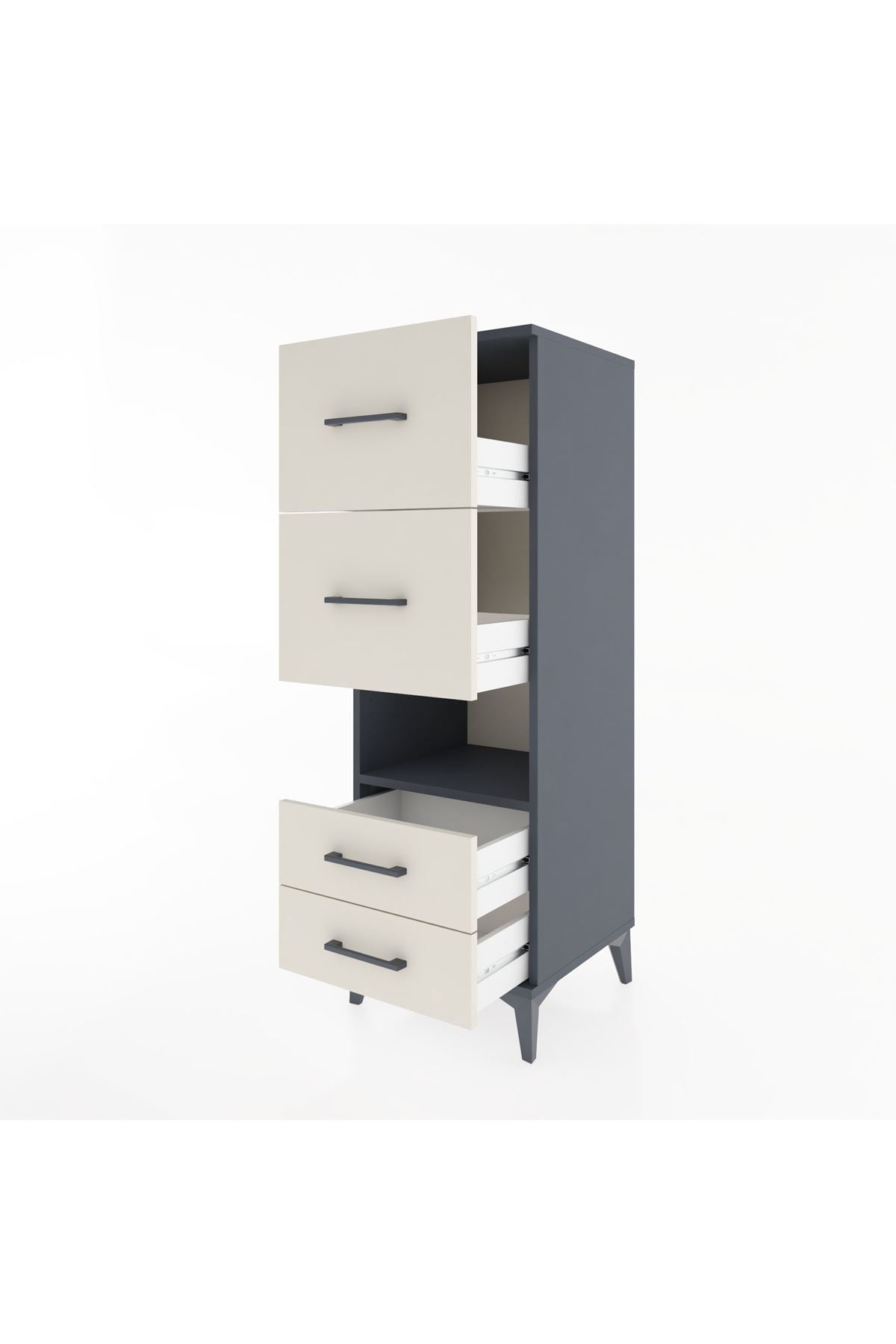 Hyperion Dolap Tek Raflı 4 Çekmeceli 44x44x134 - S49M041V4B