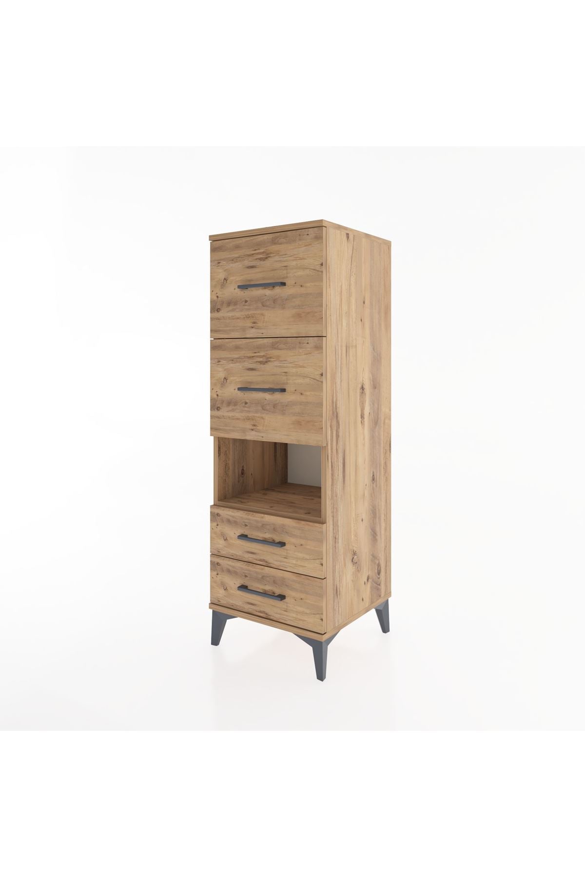 Hyperion Dolap Tek Raflı 4 Çekmeceli 44x44x134 - S49M041V9B
