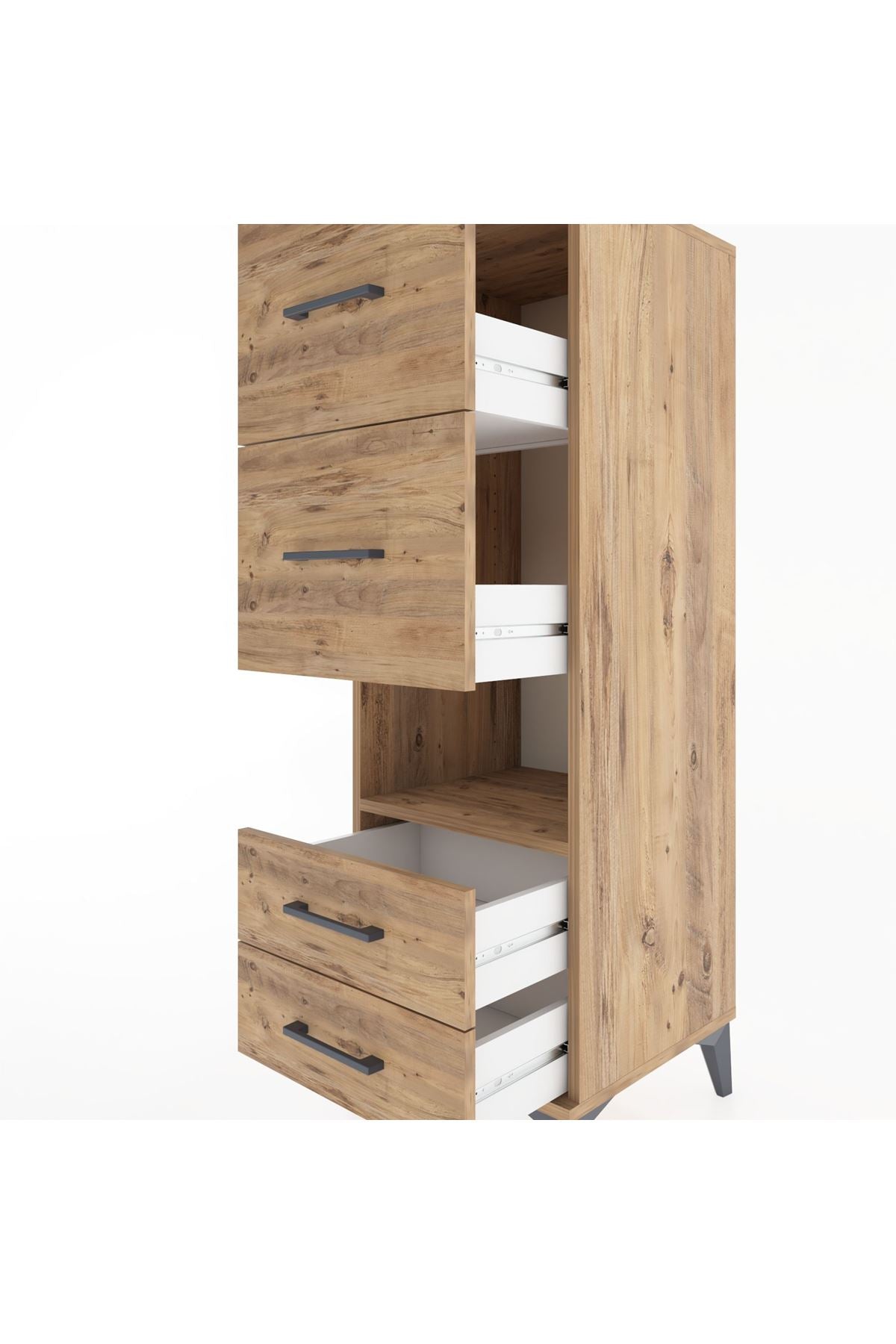Hyperion Dolap Tek Raflı 4 Çekmeceli 44x44x134 - S49M041V9B