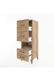 Hyperion Dolap Tek Raflı 4 Çekmeceli 44x44x134 - S49M041V9B
