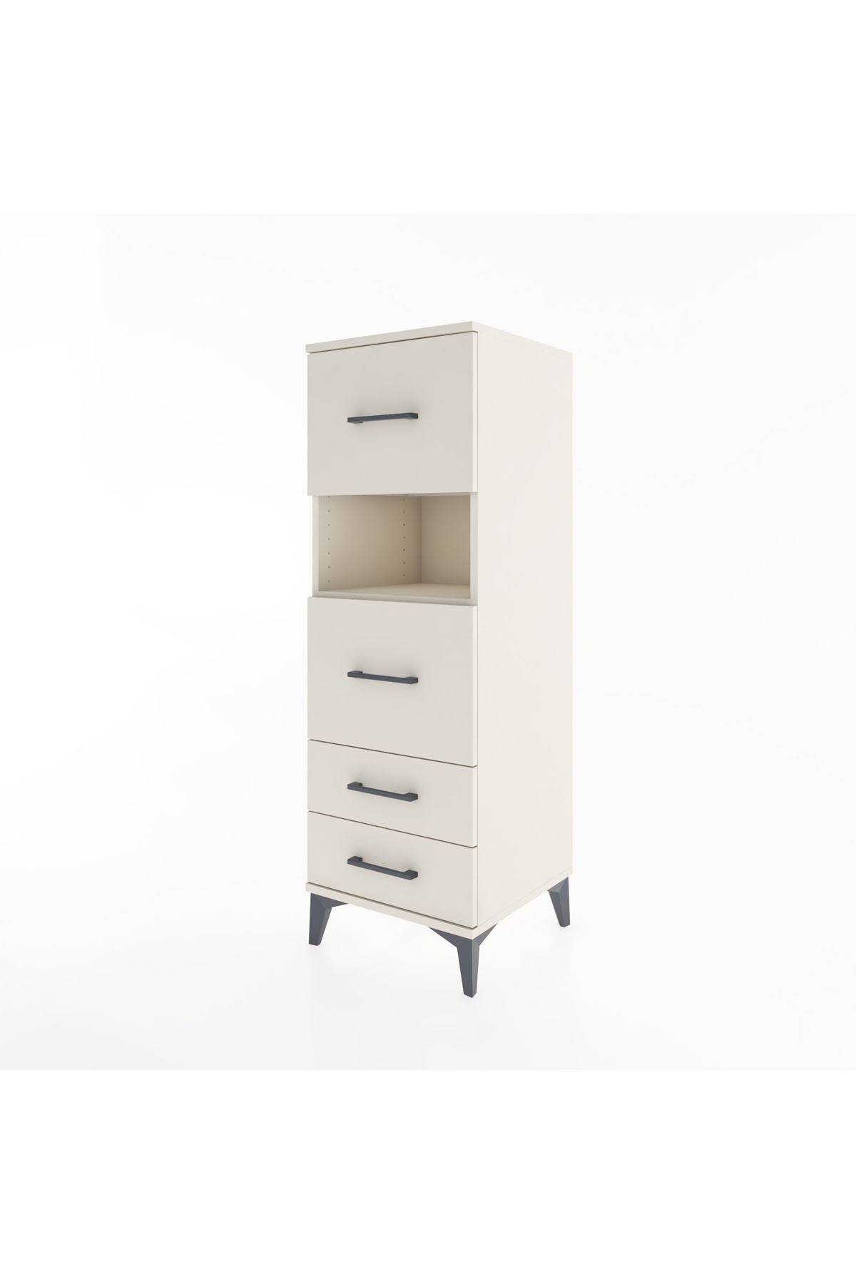 Hyperion Dolap Tek Raflı 4 Çekmeceli 44x44x134 - S49M042V1B