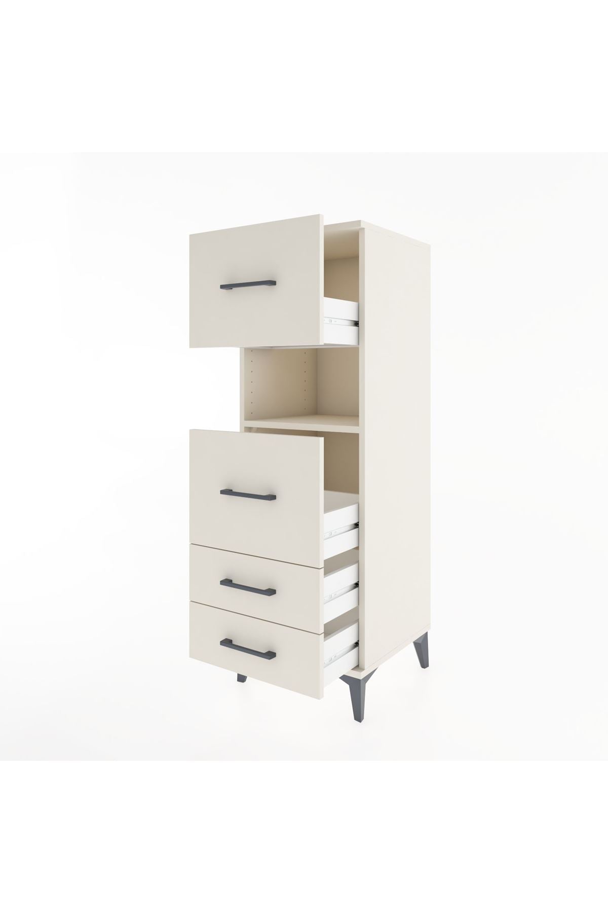 Hyperion Dolap Tek Raflı 4 Çekmeceli 44x44x134 - S49M042V1B