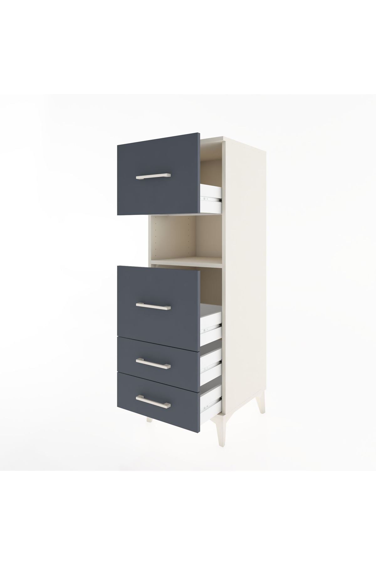 Hyperion Dolap Tek Raflı 4 Çekmeceli 44x44x134 - S49M042V2B