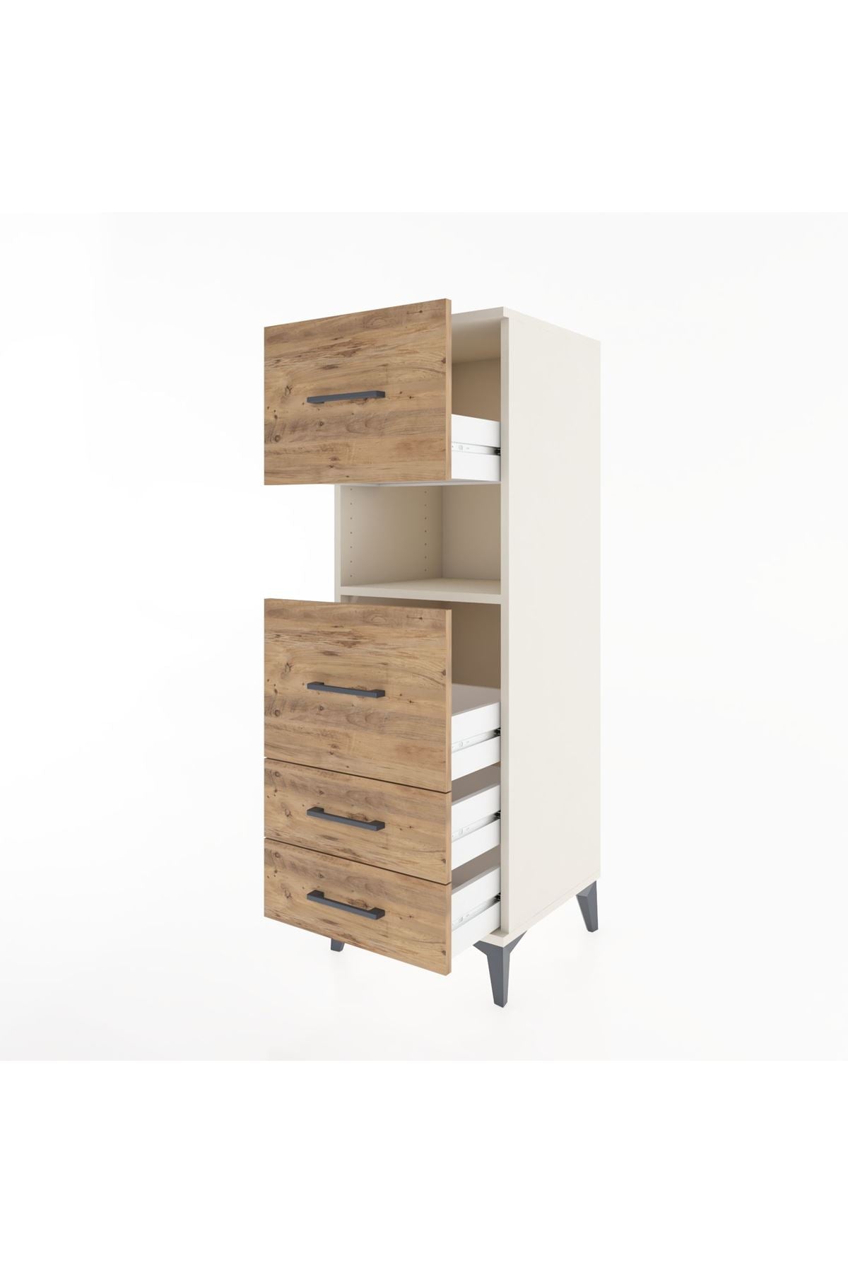 Hyperion Dolap Tek Raflı 4 Çekmeceli 44x44x134 - S49M042V3B