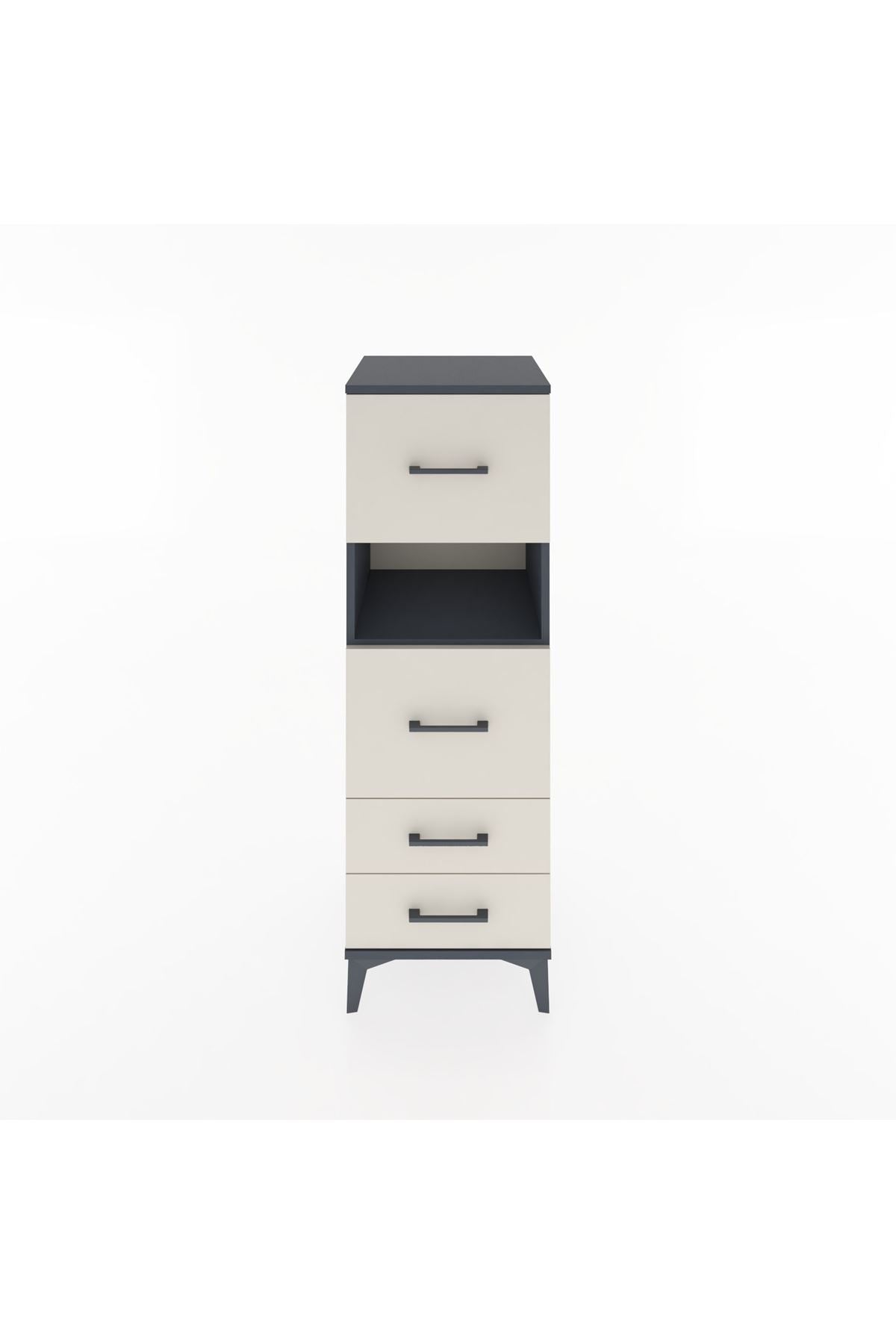 Hyperion Dolap Tek Raflı 4 Çekmeceli 44x44x134 - S49M042V4B