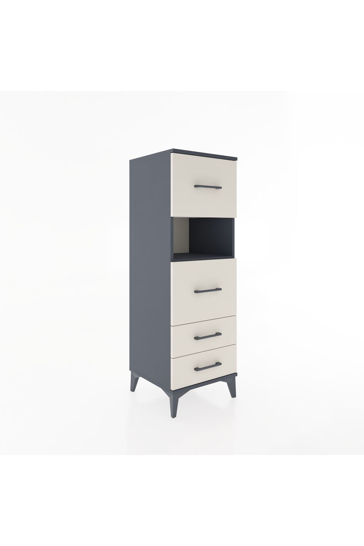 Hyperion Dolap Tek Raflı 4 Çekmeceli 44x44x134 - S49M042V4B