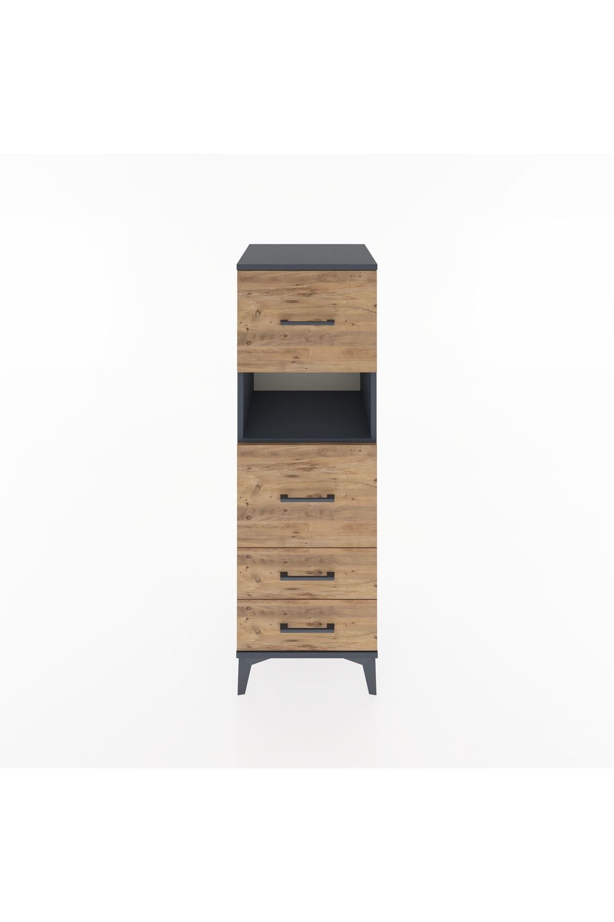 Hyperion Dolap Tek Raflı 4 Çekmeceli 44x44x134 - S49M042V6B