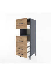 Hyperion Dolap Tek Raflı 4 Çekmeceli 44x44x134 - S49M042V6B