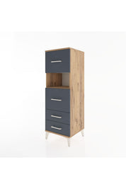 Hyperion Dolap Tek Raflı 4 Çekmeceli 44x44x134 - S49M042V8B