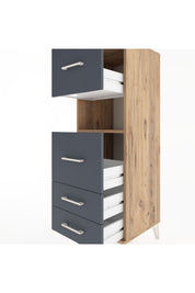 Hyperion Dolap Tek Raflı 4 Çekmeceli 44x44x134 - S49M042V8B