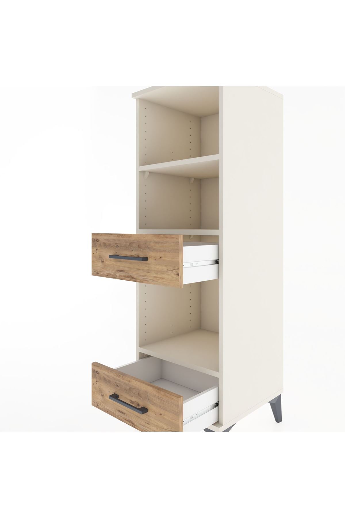 Hyperion Dolap 3 Raflı 2 Çekmeceli 44x44x134 - S49M044V3B