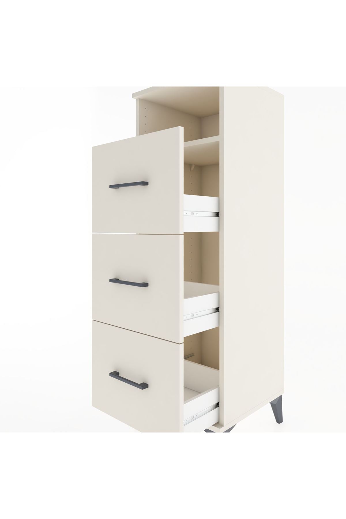 Hyperion Dolap Tek Raflı 3 Çekmeceli 44x44x134 - S49M048V1B