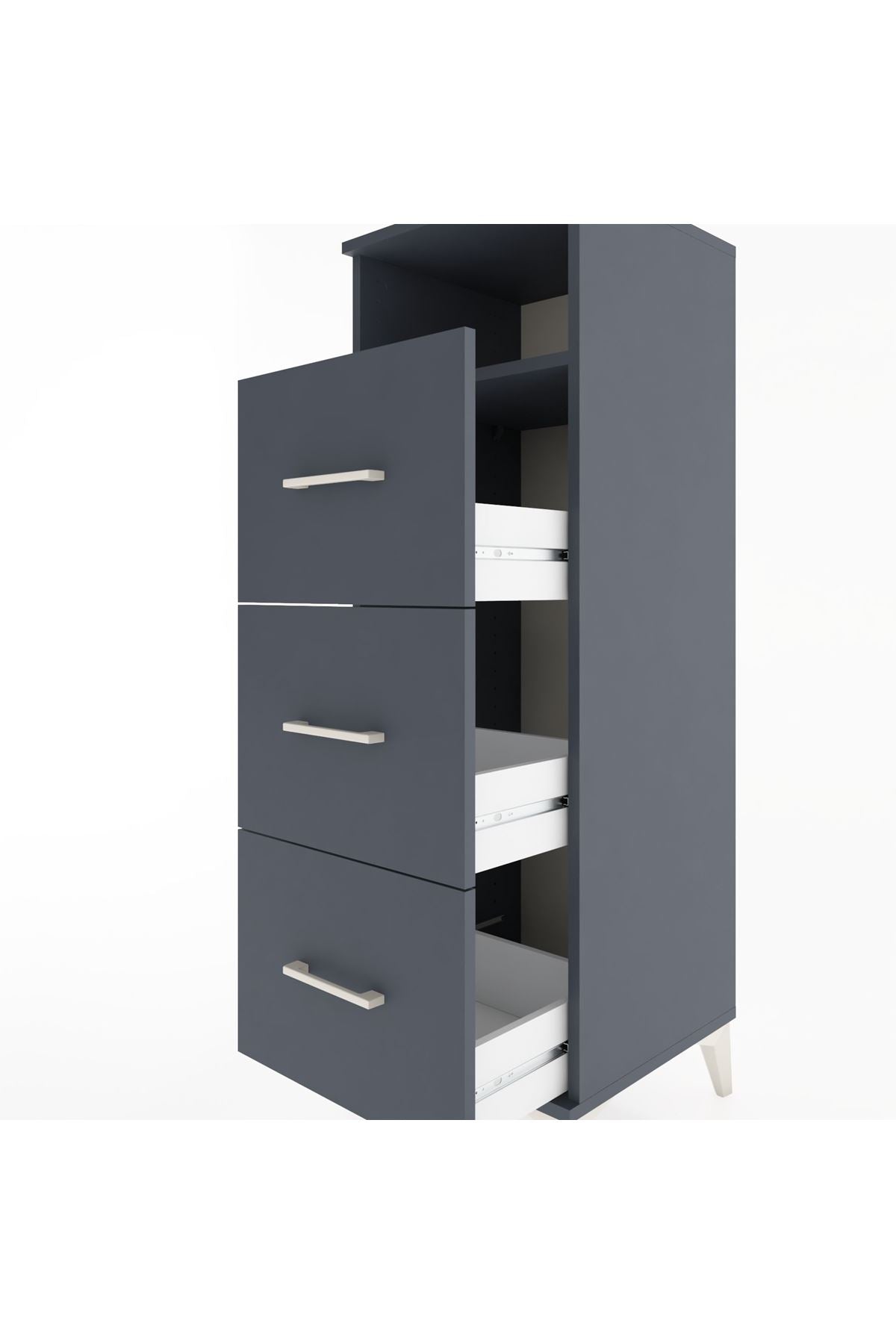 Hyperion Dolap Tek Raflı 3 Çekmeceli 44x44x134 - S49M048V5B