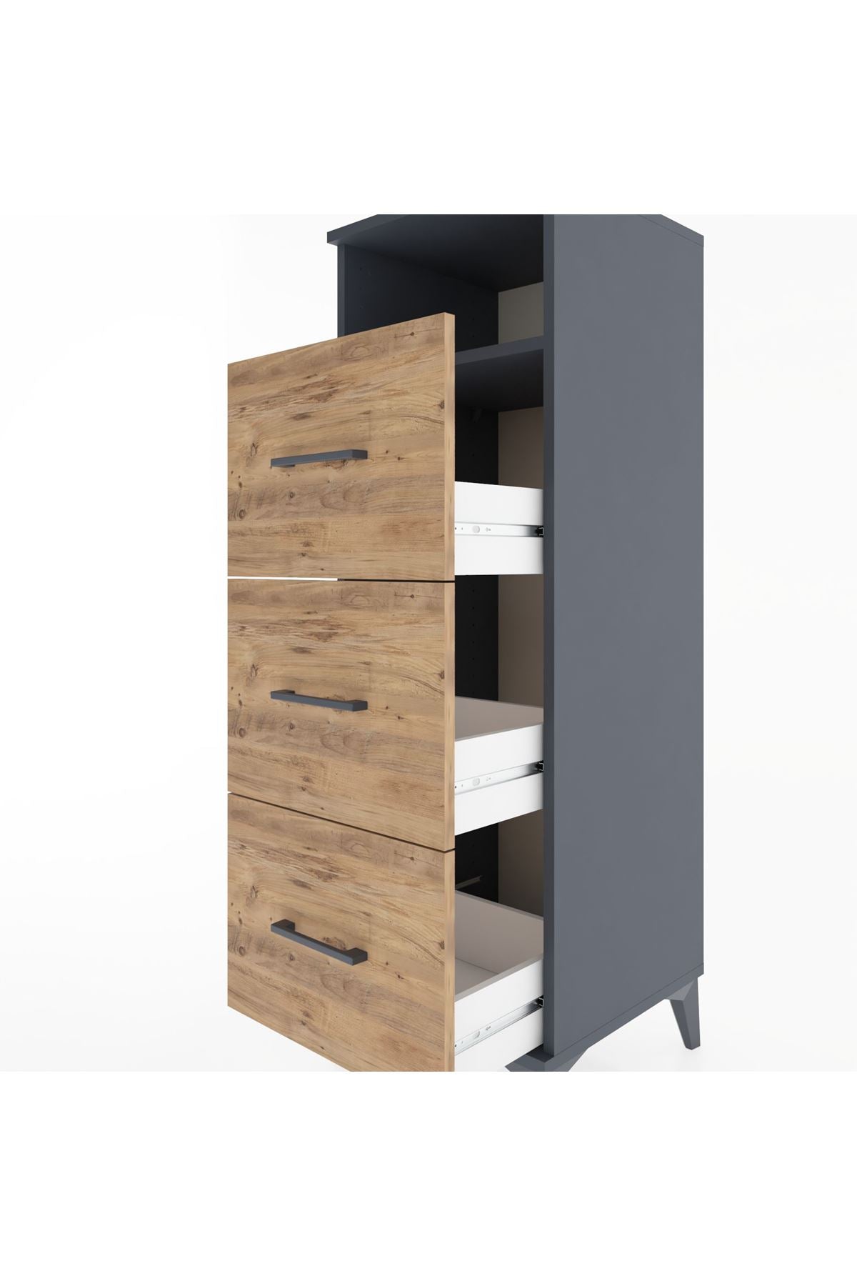 Hyperion Dolap Tek Raflı 3 Çekmeceli 44x44x134 - S49M048V6B