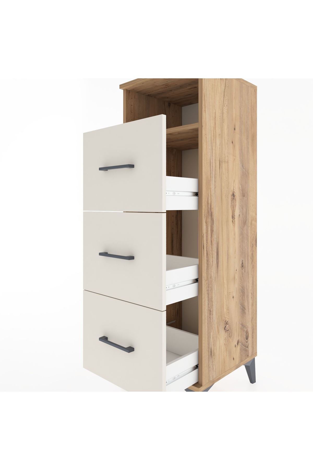 Hyperion Dolap Tek Raflı 3 Çekmeceli 44x44x134 - S49M048V7B