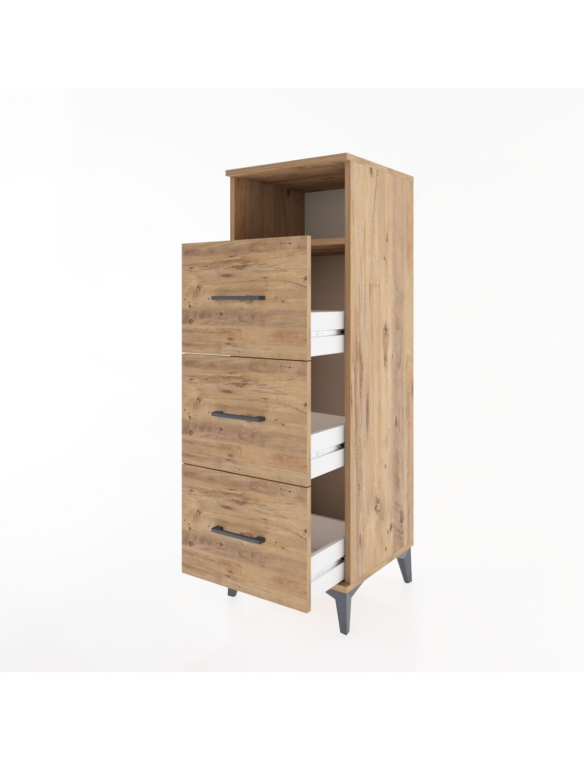 Hyperion Dolap Tek Raflı 3 Çekmeceli 44x44x134 - S49M048V9B