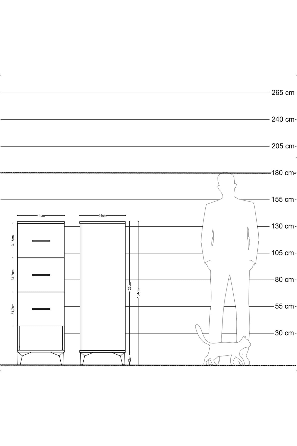 Hyperion Dolap 3 Çekmeceli 44x44x134 - S49M049V8B