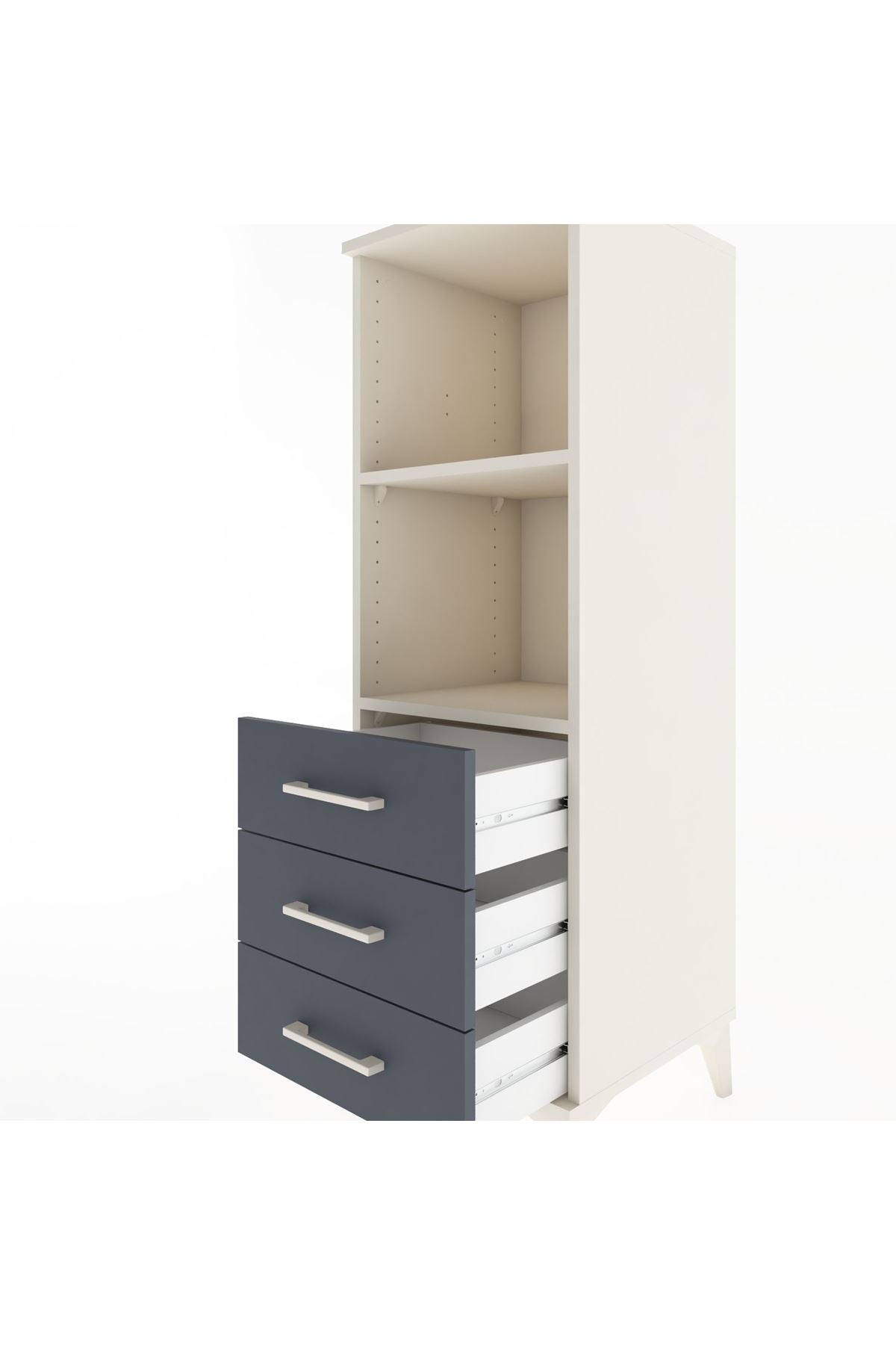 Hyperion Dolap 2 Raflı 3 Çekmeceli 44x44x134 - S49M050V2B