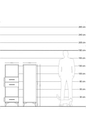 Hyperion Dolap 2 Raflı 3 Çekmeceli 44x44x134 - S49M051V5B