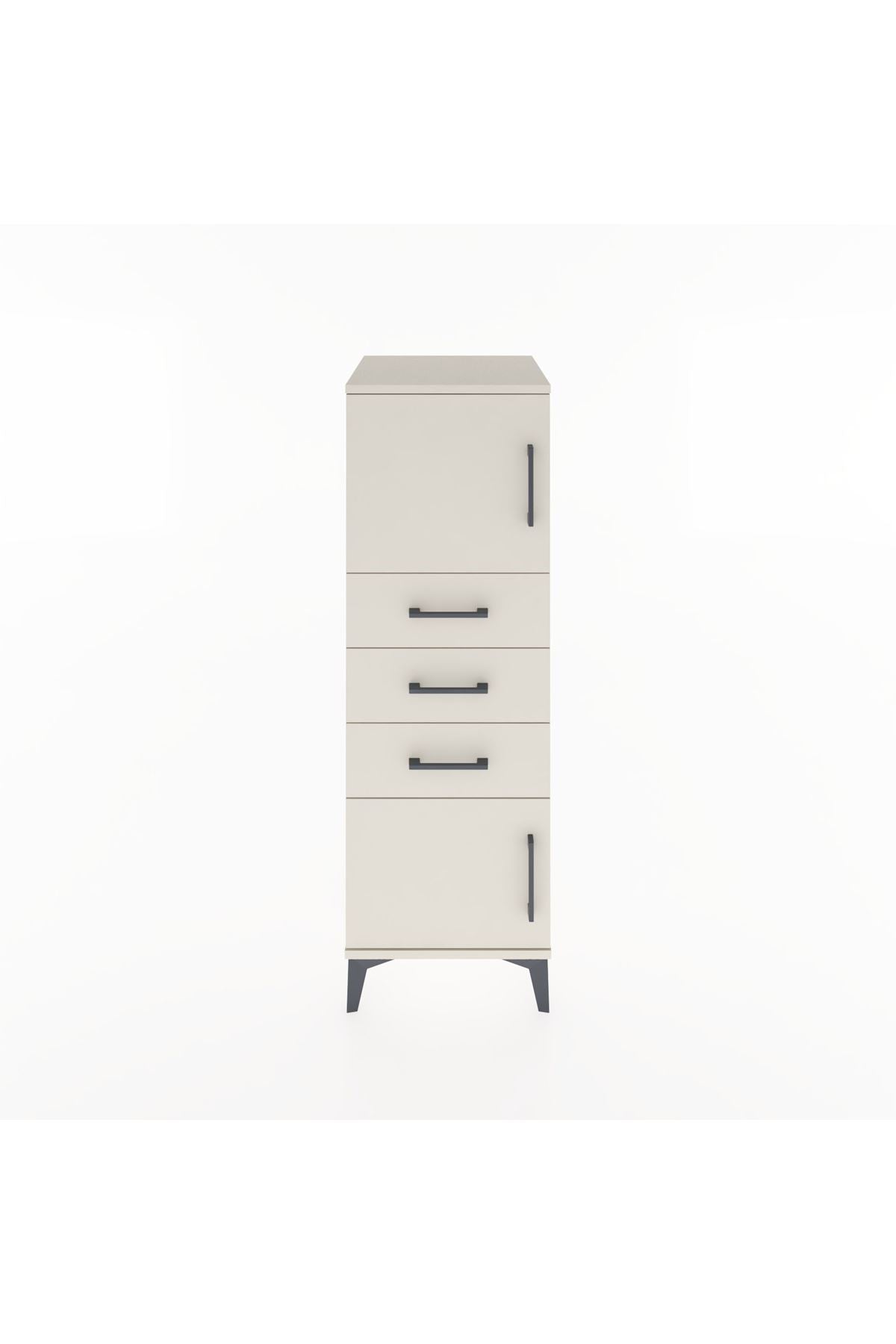 Hyperion Dolap Tek Raflı 3 Çekmeceli 2 Kapaklı 44x44x134 - S49M052V1B