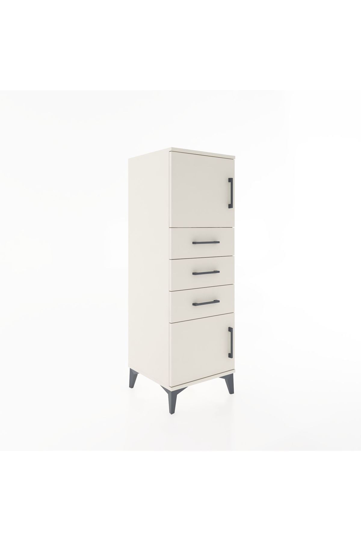 Hyperion Dolap Tek Raflı 3 Çekmeceli 2 Kapaklı 44x44x134 - S49M052V1B