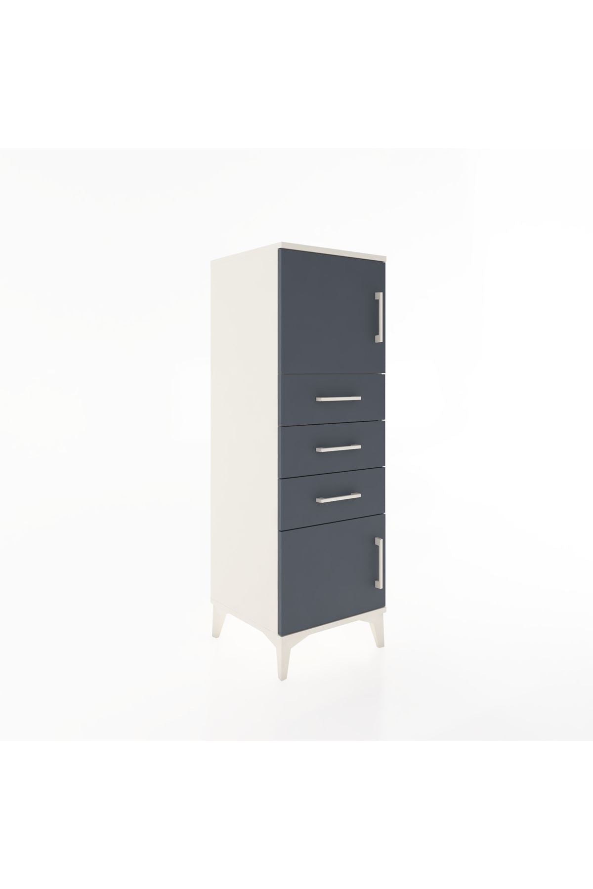 Hyperion Dolap Tek Raflı 3 Çekmeceli 2 Kapaklı 44x44x134 - S49M052V2B