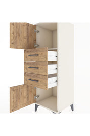 Hyperion Dolap Tek Raflı 3 Çekmeceli 2 Kapaklı 44x44x134 - S49M052V3B