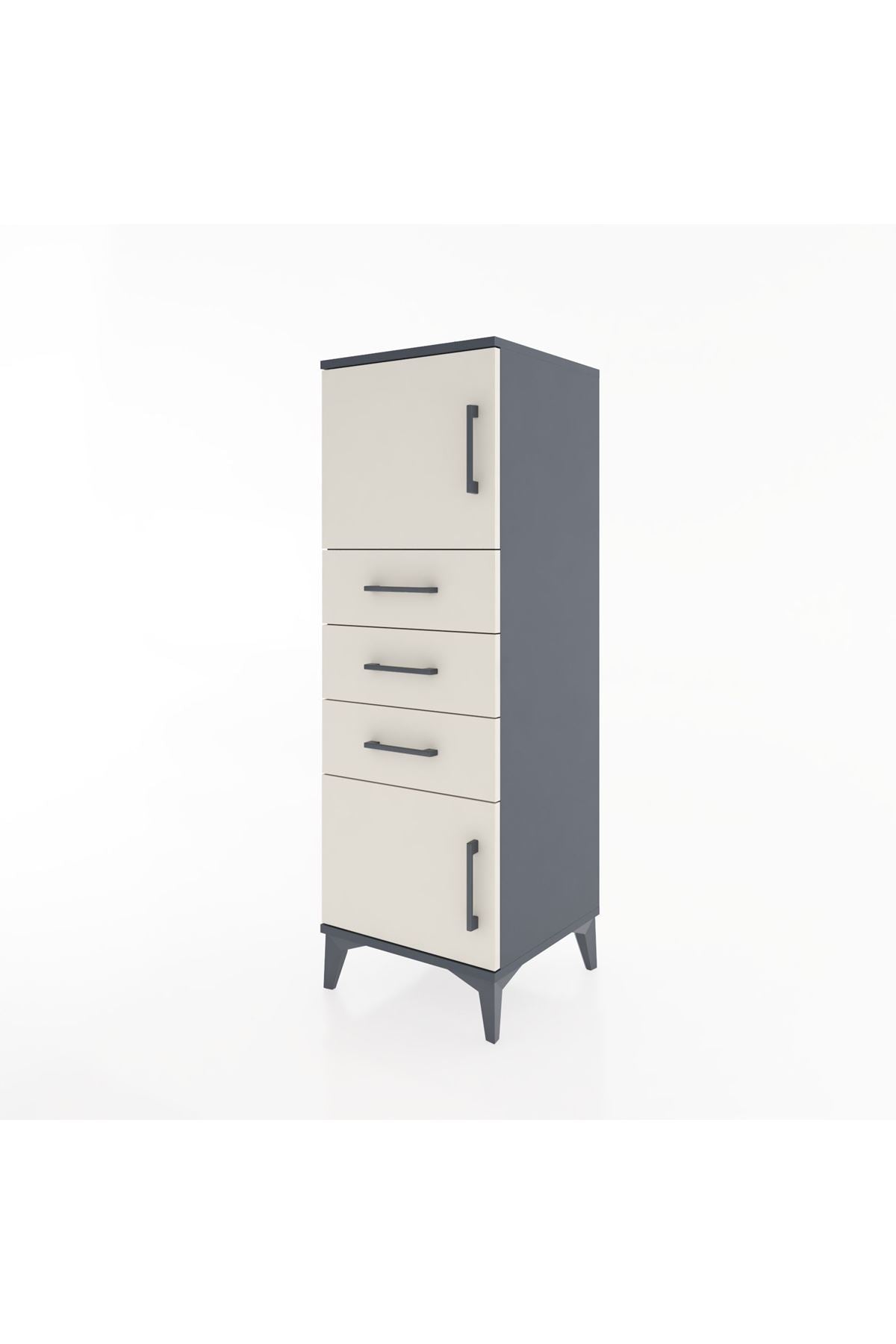 Hyperion Dolap Tek Raflı 3 Çekmeceli 2 Kapaklı 44x44x134 - S49M052V4B