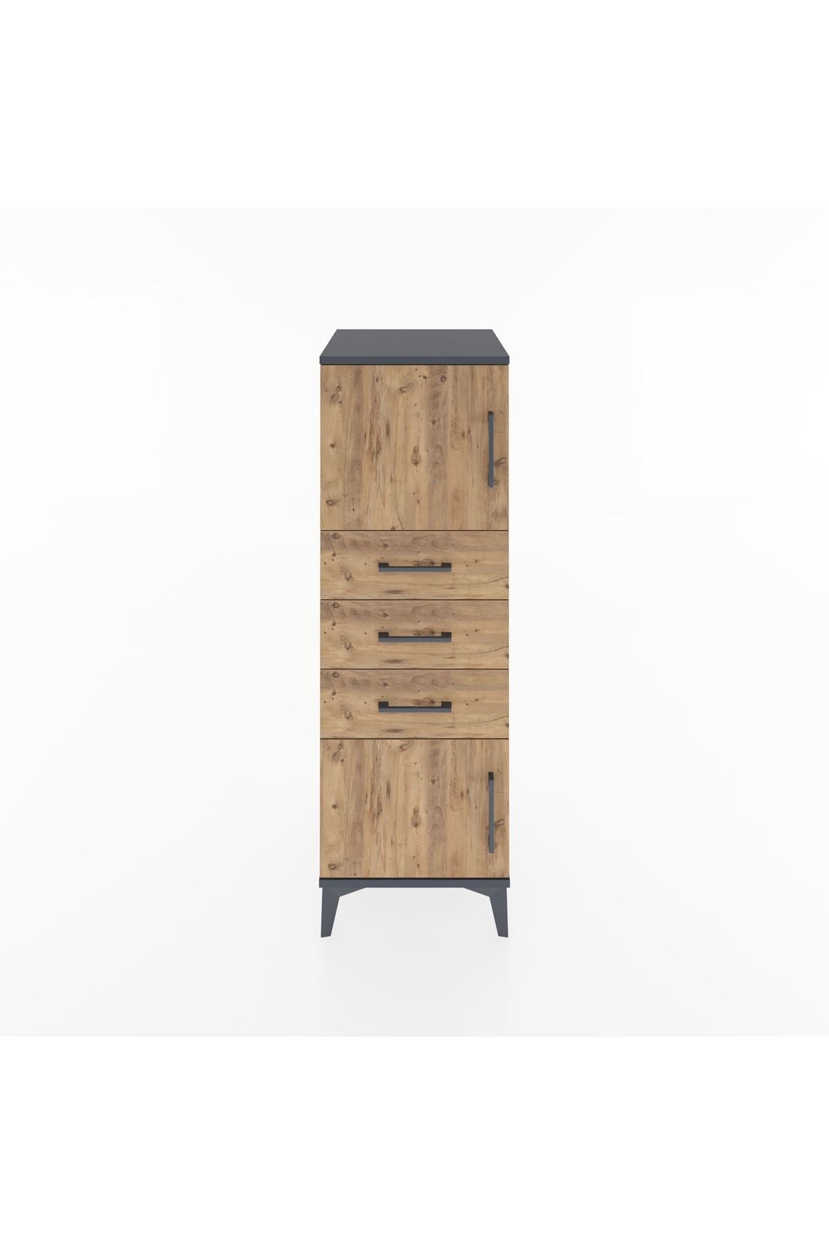 Hyperion Dolap Tek Raflı 3 Çekmeceli 2 Kapaklı 44x44x134 - S49M052V6B