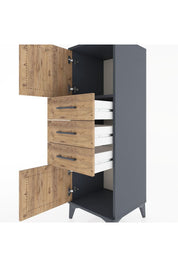 Hyperion Dolap Tek Raflı 3 Çekmeceli 2 Kapaklı 44x44x134 - S49M052V6B