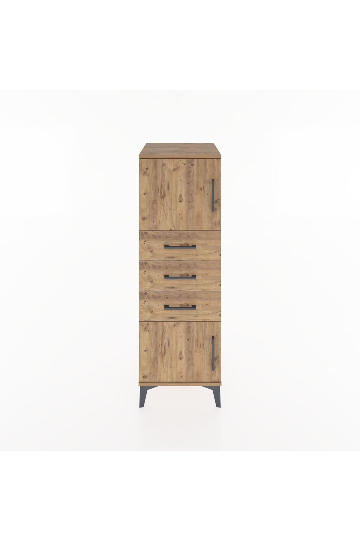 Hyperion Dolap Tek Raflı 3 Çekmeceli 2 Kapaklı 44x44x134 - S49M052V9B
